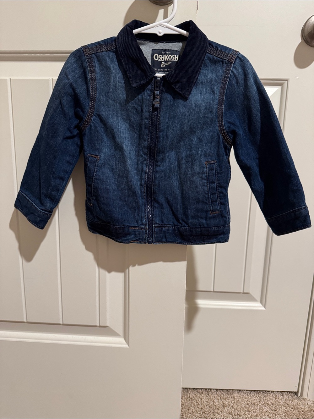 OshKosh B'gosh Kids Dark Blue Denim Jacket with Corduroy Collar